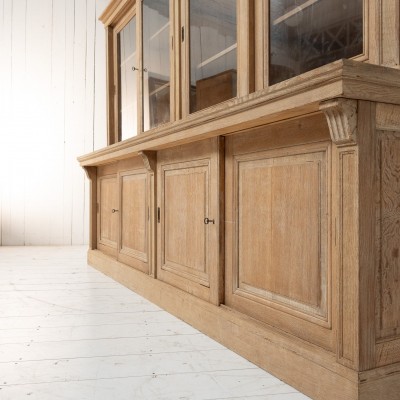 Antique oak bookcase with sliding doors, 1930