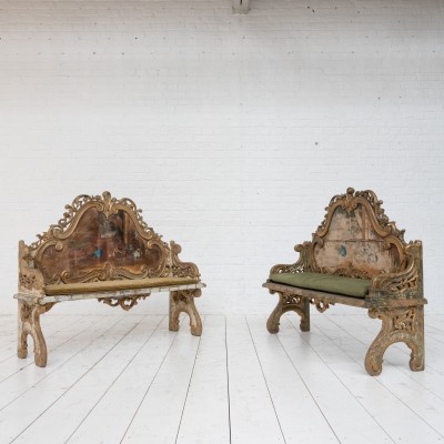 Set of Venetian benches, Italy, 19th century