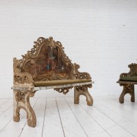 Set of Venetian benches, Italy, 19th century