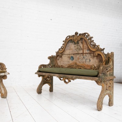 Set of Venetian benches, Italy, 19th century