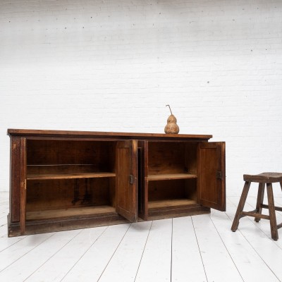 French wooden bar back, 4 doors, early 20th century