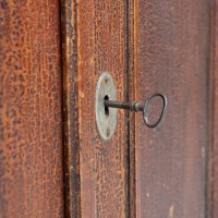 French wooden bar back, 4 doors, early 20th century