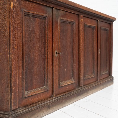 French wooden bar back, 4 doors, early 20th century