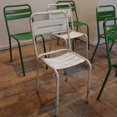 Set of 6 metal bistro chairs