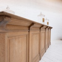 Exceptional oak hotel counter, 1930