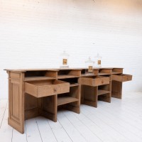 Exceptional oak hotel counter, 1930