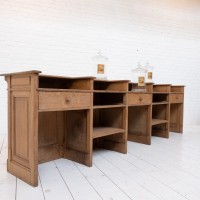 Exceptional oak hotel counter, 1930