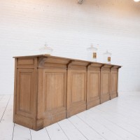 Exceptional oak hotel counter, 1930