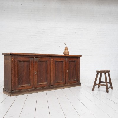 French wooden bar back, 4 doors, early 20th century