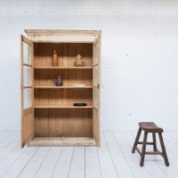 Antique two-door wooden display case, 1930