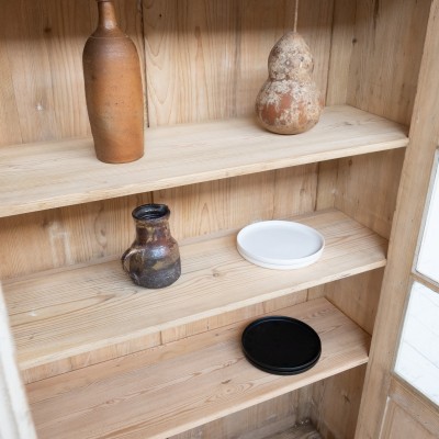 Antique two-door wooden display case, 1930