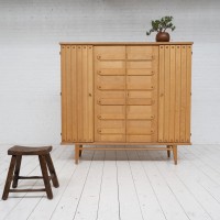 Midcentury French oak cupboard style GUILLERME et CHAMBRON proposed by ECLECTIQUE ANTIQUE