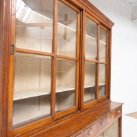 Antique beech bookcase with sliding doors, 1940