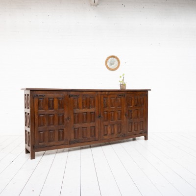 Spanish brutalist sideboard in oak and elm