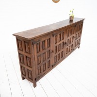 Spanish brutalist sideboard in oak and elm