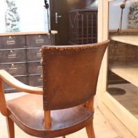 Pair of leather bridge armchairs