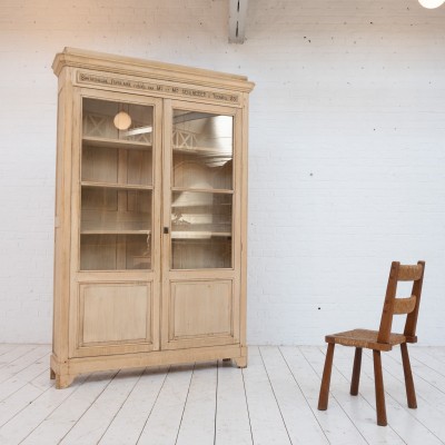 Large two-door wooden display case, 19th century