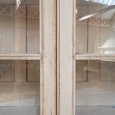 Large two-door wooden display case, 19th century