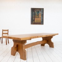 Large solid elm primitive table c.1970