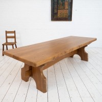Large solid elm primitive table c.1970