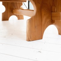 Large solid elm primitive table c.1970