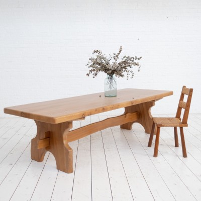 Large solid elm primitive table c.1970