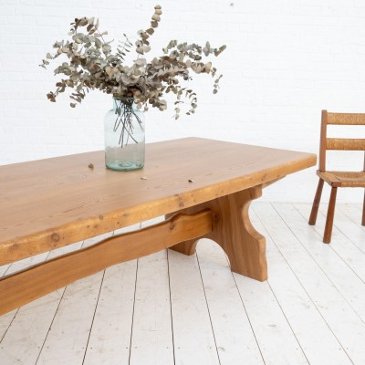 Large solid elm primitive table c.1970