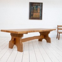 Large solid elm primitive table c.1970