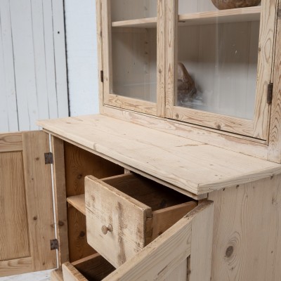 Ancien buffet deux corps en bois, 1930