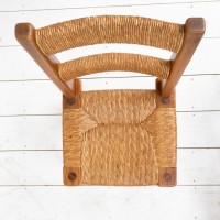 straw chairs Charlotte PERRIAND style FRANCE circa 1960