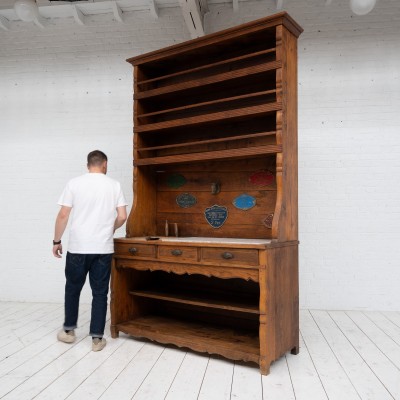 Large french oak butcher's cabinet, 1930