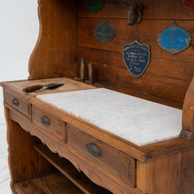 Large french oak butcher's cabinet, 1930