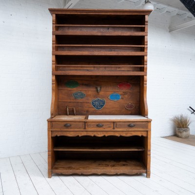 Large french oak butcher's cabinet, 1930