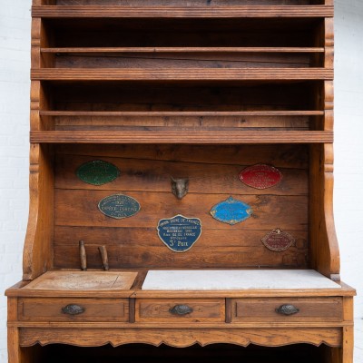 Large french oak butcher's cabinet, 1930