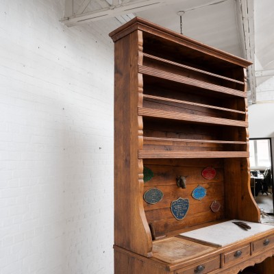 Large french oak butcher's cabinet, 1930