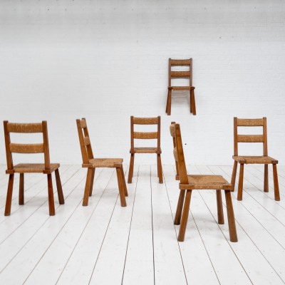 straw chairs FRANCE circa 1960