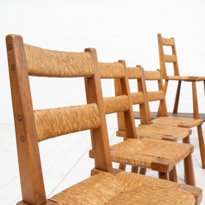 straw chairs Charlotte PERRIAND  style FRANCE circa 1960