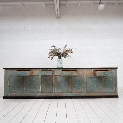 Large wooden workshop furniture, early 20th century