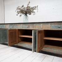 Large wooden workshop furniture, early 20th century