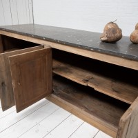 Imposing oak and marble bakery cabinet, 19th century
