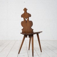 Ensemble de  4 chaises brutaliste en chêne