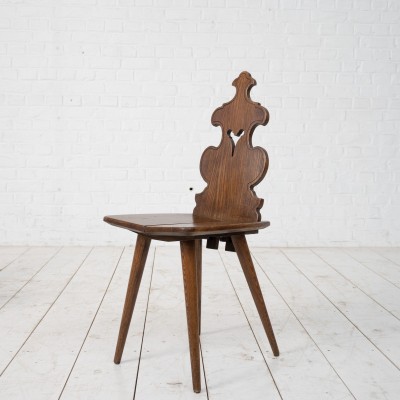 Ensemble de  4 chaises brutaliste en chêne