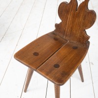 Ensemble de  4 chaises brutaliste en chêne