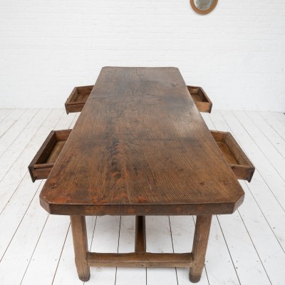 Table de château en chêne, 19ème