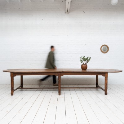 Grande table de communauté en chêne, 19ème