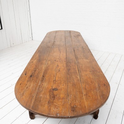 Grande table de communauté en chêne, 19ème