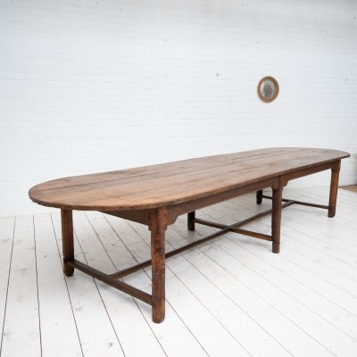 Grande table de communauté en chêne, 19ème