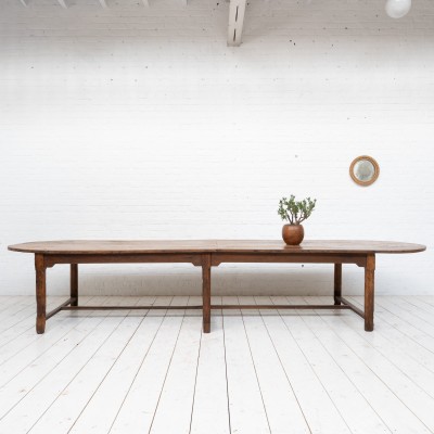 Grande table de communauté en chêne, 19ème