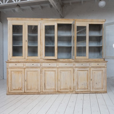 Imposante bibliothèque 12 portes en bois, 1950