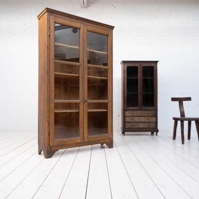 Vitrine 2 portes en bois, début 20ème